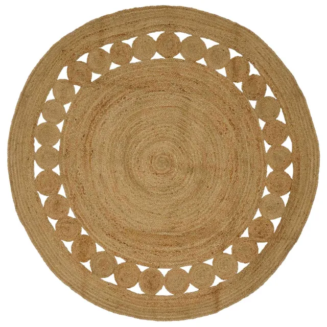 vidaXL Vloerkleden Naturel Ø 210 cm Jute