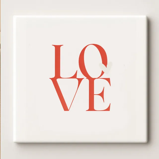 Nevolis LOVE Minimalistische Rode Hart Tegel – 15x15 cm Moderne Keramische Wandtegel – Romantisch Cadeau voor Stellen & Huisdecoratie Multi Color
