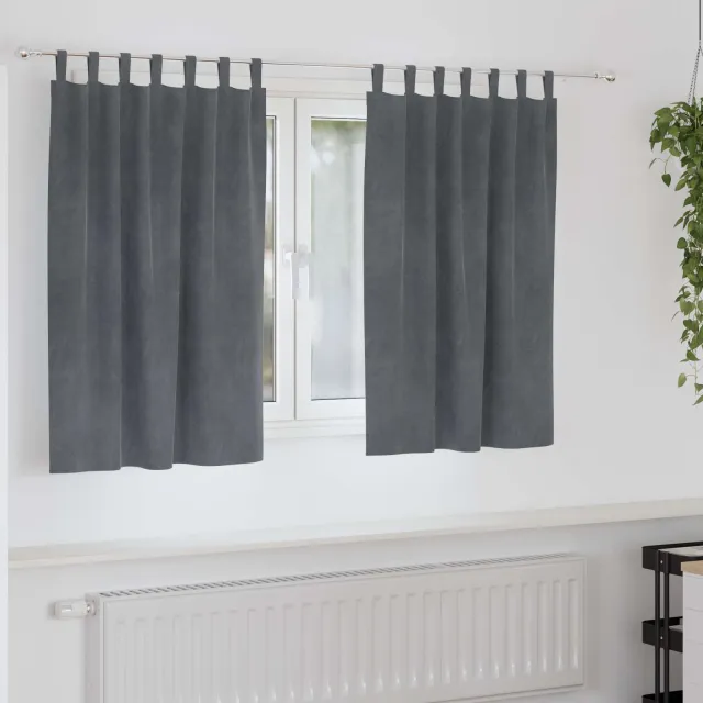 vidaXL Gordijnen 2 st Lichtgrijs 140 x 140 cm fluweel