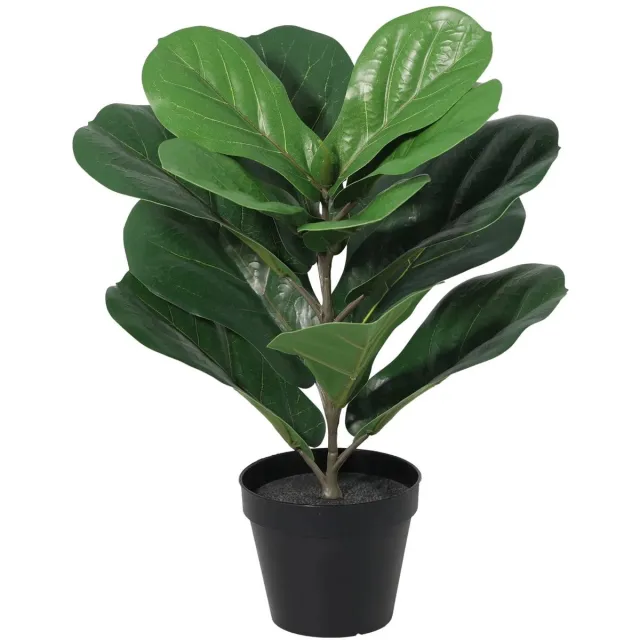 Trendyplants Kunst Ficus Lyrata - Vioolbladplant - Kunstplant - Hoogte 40cm - Potmaat Ø10cm Groen