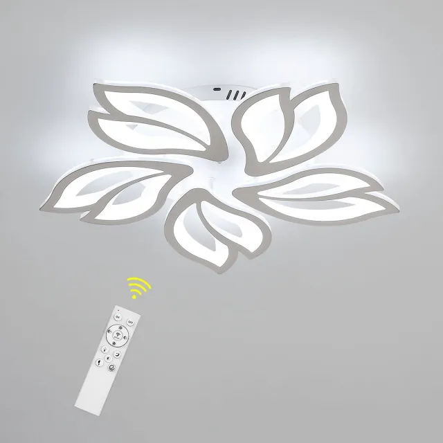 Riserva LED Plafondlamp Wit - 45W - Dimbaar 3000-6500K - APP & Afstandsbediening - Moderne Bloemvormige Plafondlamp voor Woonkamer en Slaapkamer