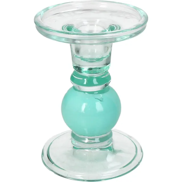 HD Collection Kaarsenhouder Glas Turkoois 9x9x13cm Turquoise