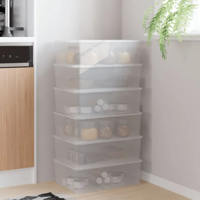 vidaXL Opbergboxen 6 st stapelbaar 10 L kunststof Transparent