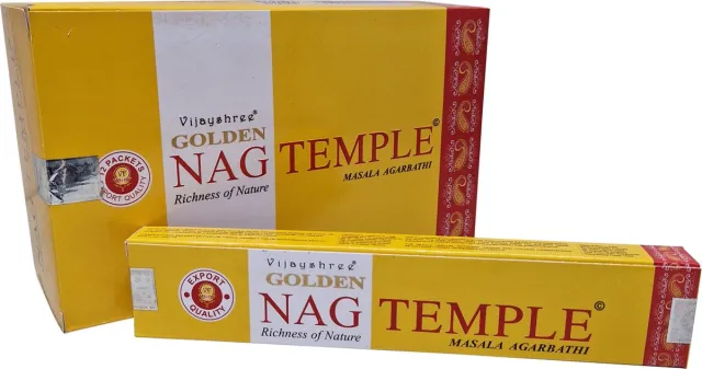 Golden Nag Wierook Temple (12 pakjes van 15 gram Bruin