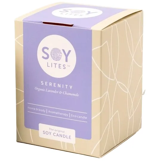Soylites Soycandle Serenity - Organic Lavender & Chamomile gebroken wit