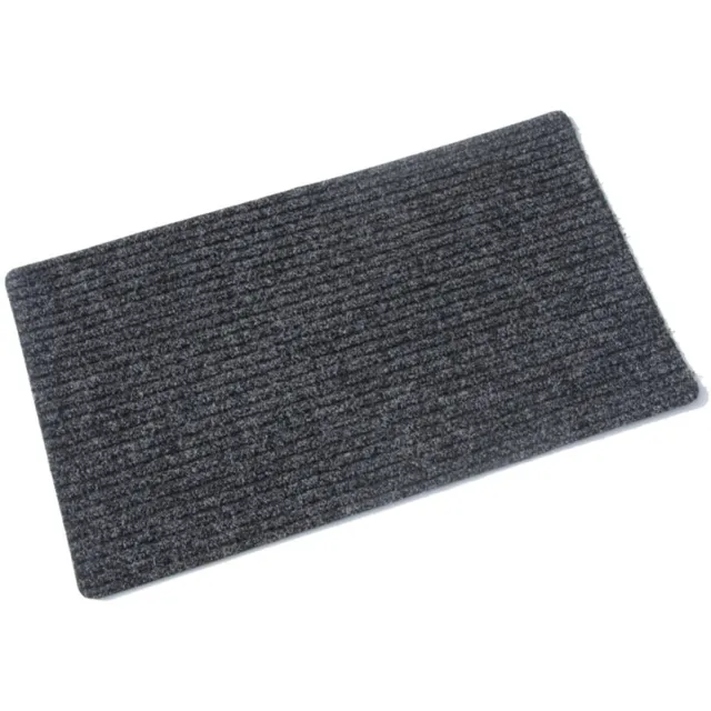123deurmatten.nl Deurmat ribmat zwart 50x80cm - Ronde hoek - Naadviltmat - Anti-slip - Deurmat binnen