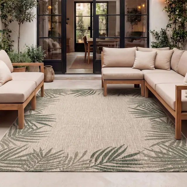 Fraai Buiten vloerkleed - Tiga Edge Groen - 200x290cm