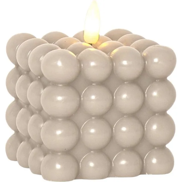 Star Trading Flamme Dot LED kaars - beige - 7.5 x 7.5 x 9.5 cm (LxBxH) - Met timer