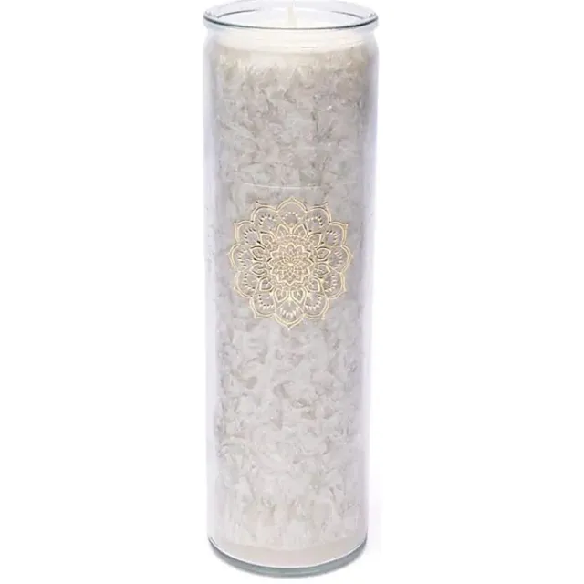Yogi & Yogini Kaars stearine mandala grijs ongeparfumeerd - 100 uur Kaars Lichtgrijs