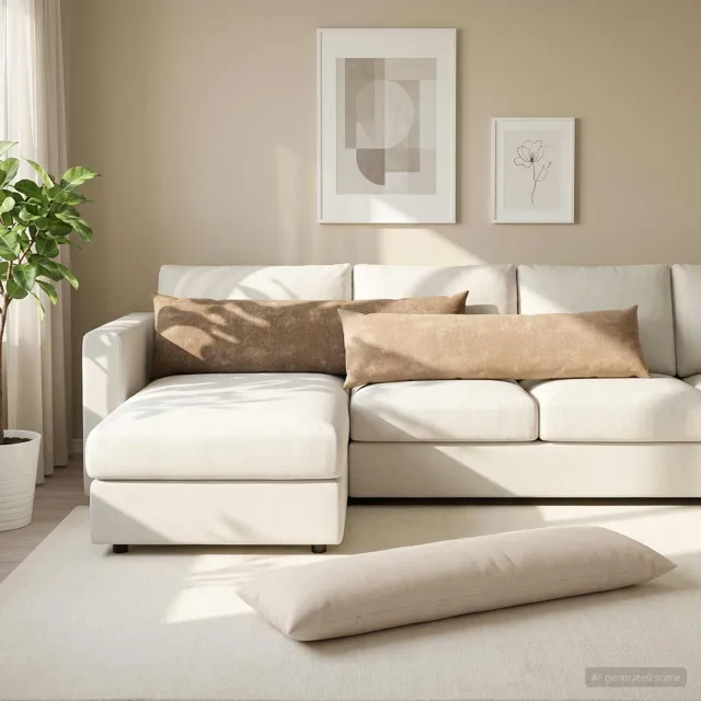 vidaXL Plaid kussen 2 st HEERLEN Bruin 40 x 145 cm Chenille Stof, foto 2