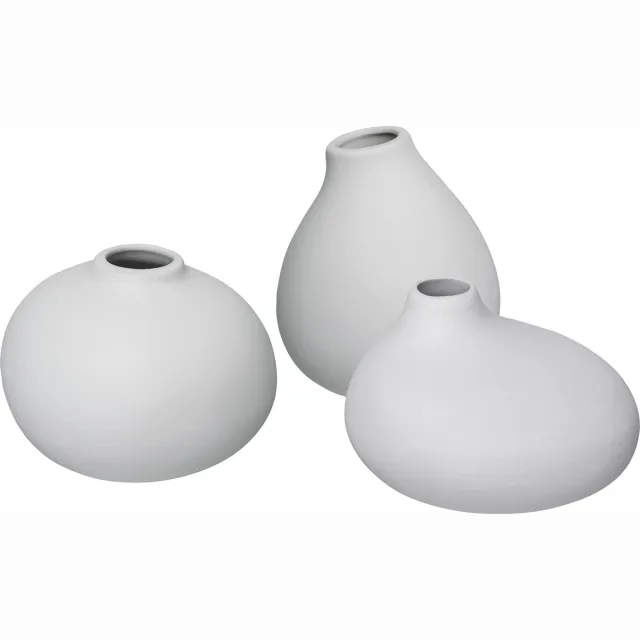 Blomus NONA - set van 3 vaasjes H9cm H7cm H6.5cm - lichtgrijs