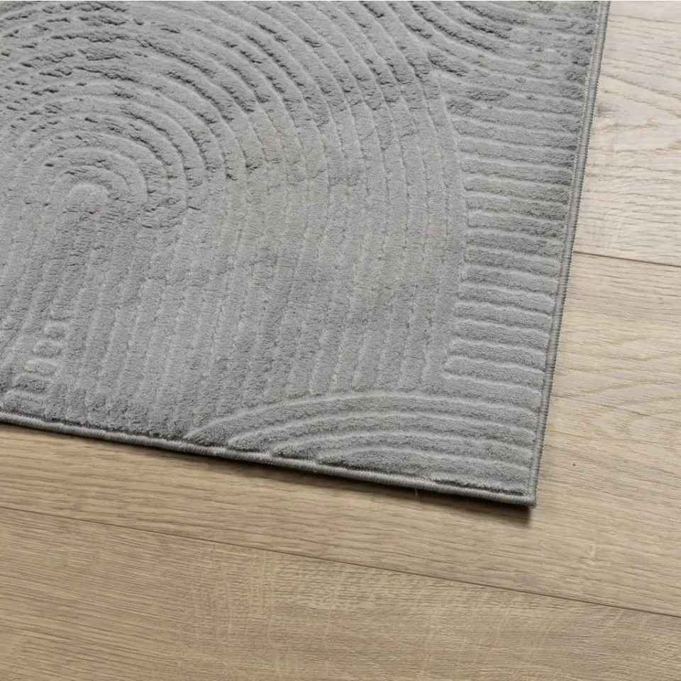 vidaXL Vloerkleed IZA laagpolig Scandinavisch 120x170 cm grijs, foto 4