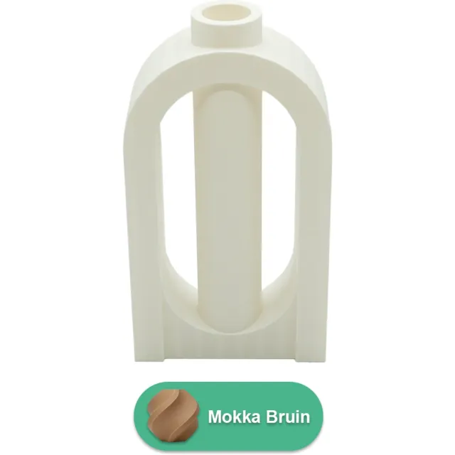 Lovora Amora organische vaas – Decoratieve vaas - Mokka Bruin - 3d geprinte vaas – geschikt voor droogbloemen - 25CM
