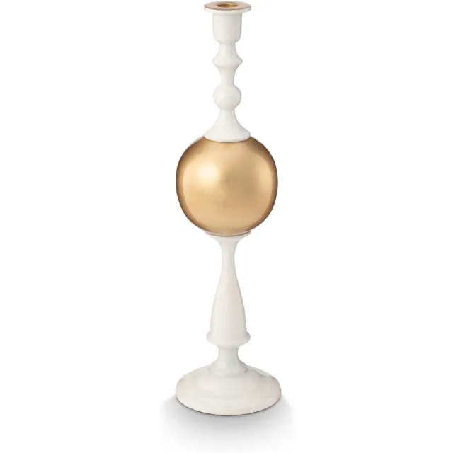 Pip Studio Kandelaar Sphere - Kaarsenhouder van Metaal - Wit/ Goud - 44cm Wit / Goud