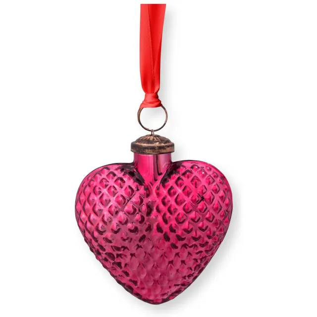 Pip Studio kerstornament hart roze (9,5x5 cm)