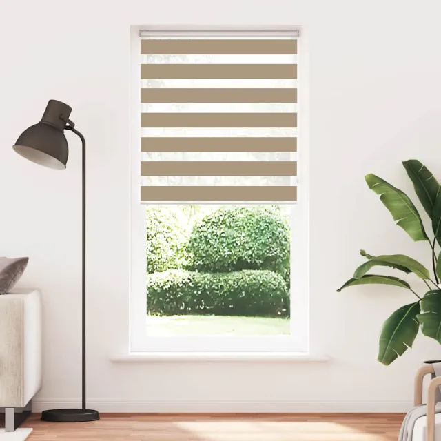 vidaXL Zebra Blind 115x230 cm stofbreedte 110,9 cm polyester zandbruin