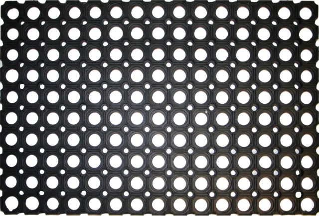 Benson Rubberen deurmat - klassiek ontwerp - anti-slip - waterbestendig - 40 x 60 cm - zwart