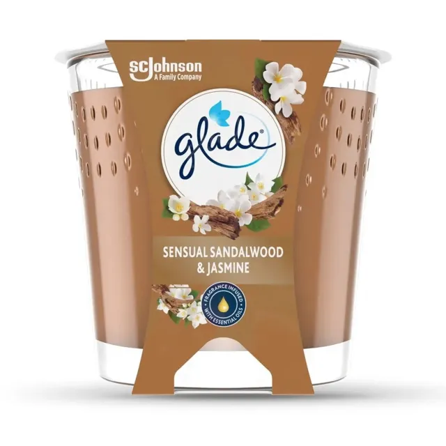 Glade Kaars Sensual Sandalwood & Jasmine (112 gr) bruin