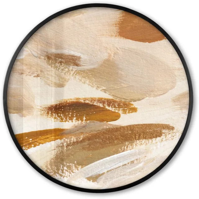 FrameYourWall Poster in lijst Rond - Fotolijst 60x60 cm - Posters - Verf - Schilderen - Bruin - Ronde posterlijst zwart - Decoratie - Wanddecoratie woonkamer - Muurdecoratie slaapkamer
