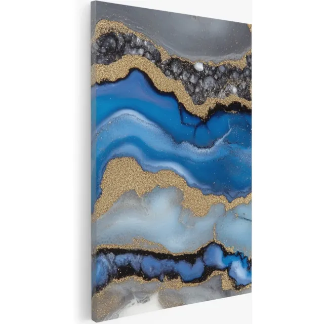 Saammp Canvas Schilderij - Gekleurd marmer - Abstract - 75x100 - Foto op canvas - Wanddecoratie - Muurdecoratie Woonkamer - Slaapkamer decoratie - Canvas Print Multicolor