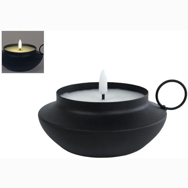 Sfeerverlichting LED "Blaker"zwart/kaars/2x aa