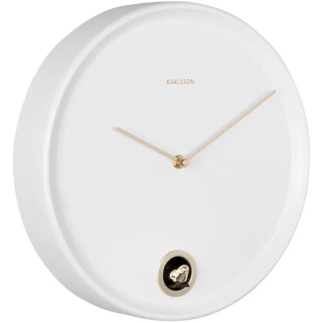 Karlsson Wandklok Esencia Cuckoo - Wit - Ø30cm - Wandklok Modern