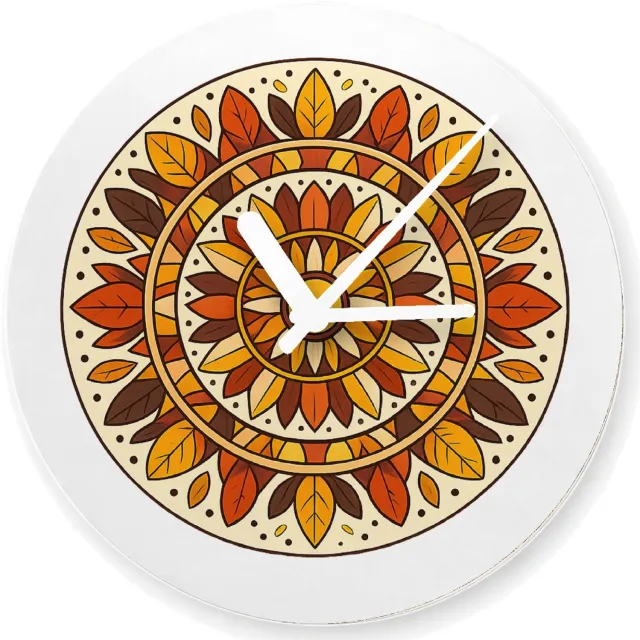 Mr Cadeautjes Glazen klok Ø 20 - design Ronde zonnewaaier met botanische rust | cadeau Wit