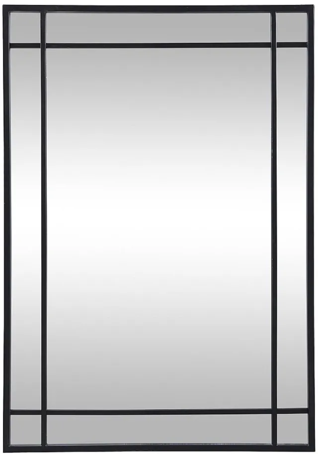 Vente-unique Industriële spiegel in metaal - H 86,5 x B 60 cm - Zwart - HISAE