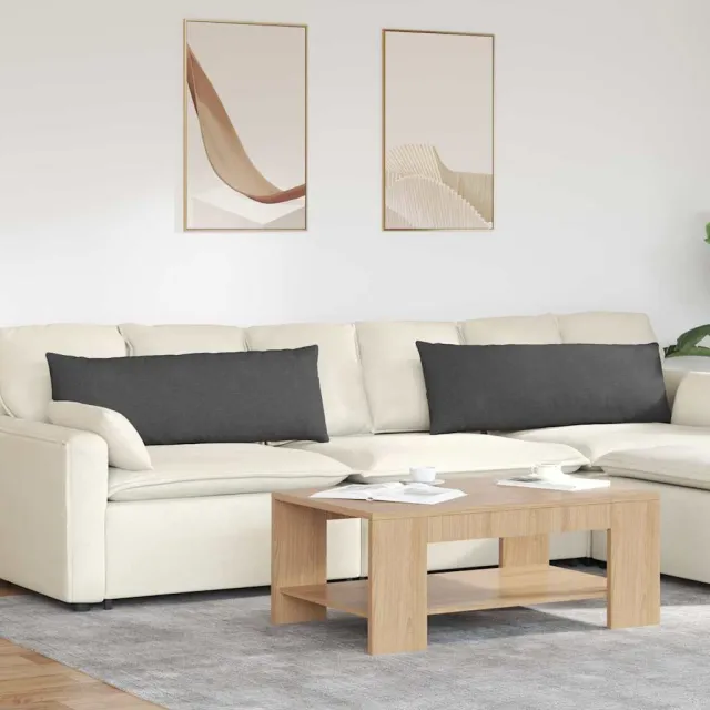 vidaXL Sofa Kussens 2 stuks Donkergrijs 120 x 40 cm Cordstof
