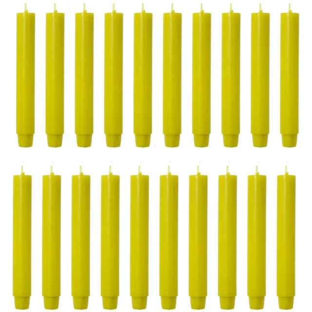 Rustik Lys chique mooie dinerkaarsen pak van 20 stuks 2.6 x 18 cm in de kleur Oker