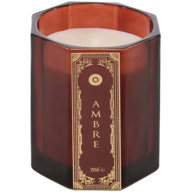 Atmosphera Créateur d'intérieur® Bougie parfumée Lucien hexagonale 265g ambre Rouge foncé