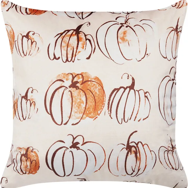 Beliani CUCURBITA - Sierkussen - Beige - 45 x 45 cm - Fluweel