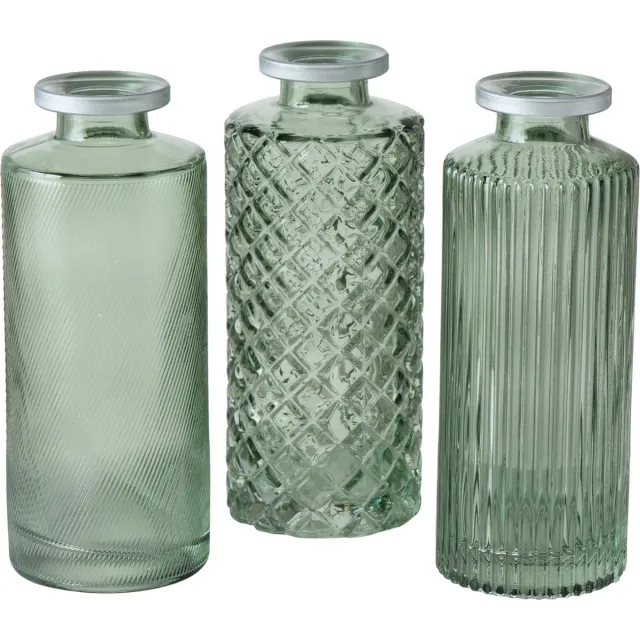 Boltze Home Vaas Adore set van 3 , 13cm groen. Boltze home