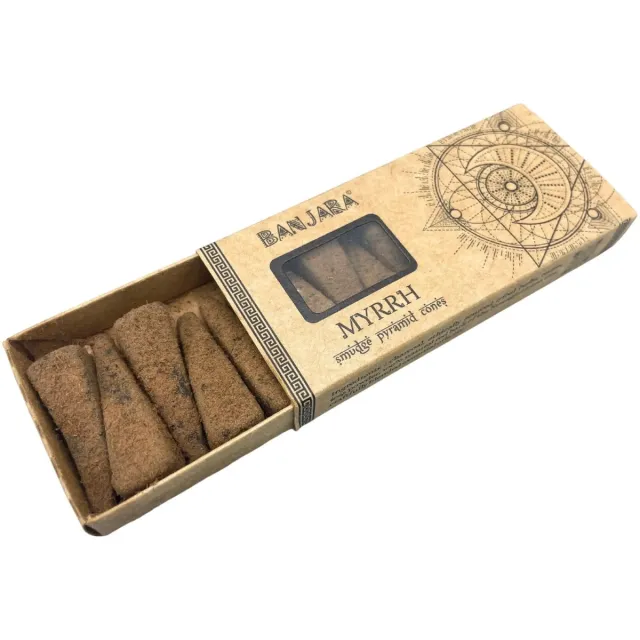 AUM Fragances 2st x Natuurlijke wierook cones - Smudge Pyramid - Mirre 2x10st naturel