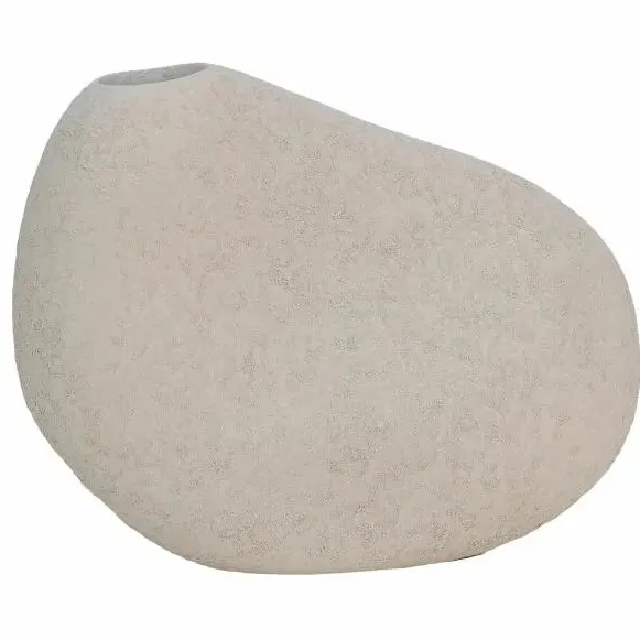 HS Potterie Vaas decosteen kemi d30h25cm beige