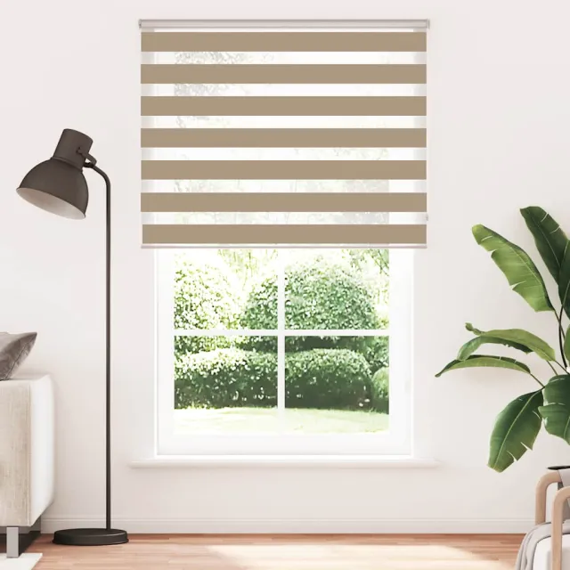 vidaXL Zebra Blind 150x230 cm stofbreedte 145,9 cm polyester zandbruin