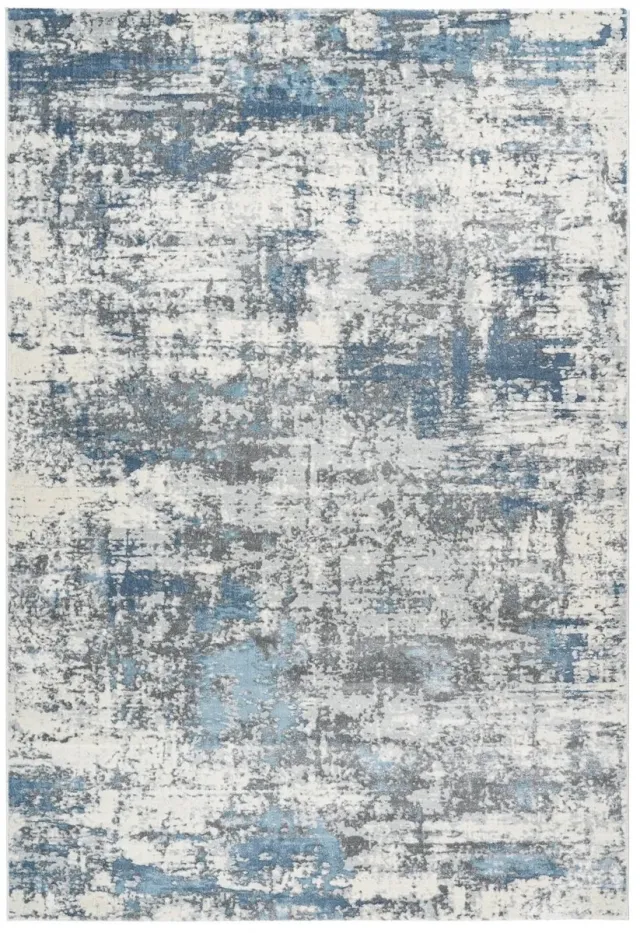 Dutch XXL Laagpolig Vloerkleed | Tapijt | Paris | Verweerd | Blauw | 80x150 cm