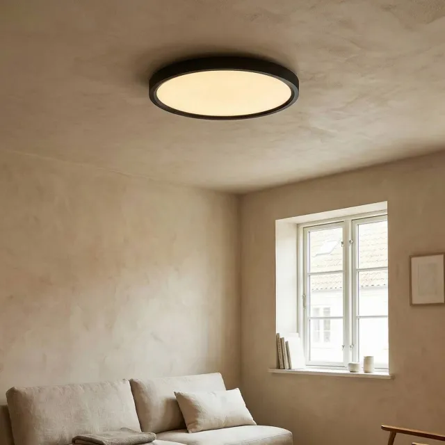 NOUS Living plafondlamp Ilja (Ø30x2,5 cm) Zwart