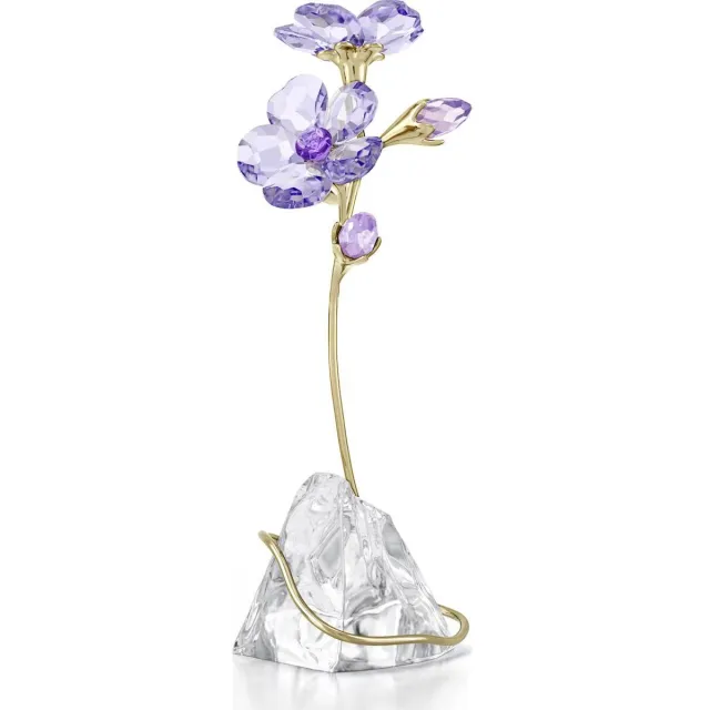 Swarovski beeldje Florere Rozanne 5693143 | bloem decoratie voor interieur | paars kristal bloemcreatie, elegante stijl