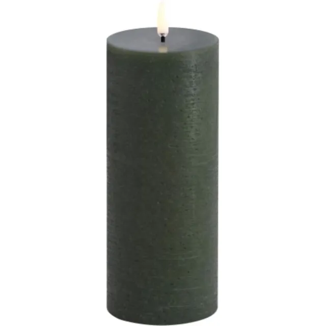 Uyuni led-kaars Rustic 7,8 x 20cm olive green Olijf groen