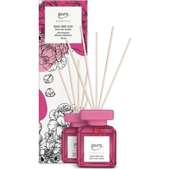 Ipuro Essentials Dark Rose 100ml geurstokjes rood
