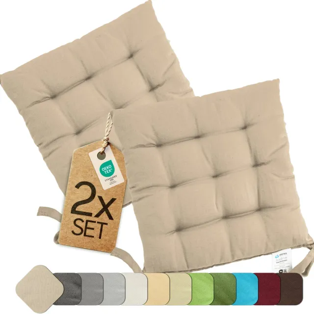 etérea Himmlische Qualität etérea Basic Zitkussen Stoelkussen - Seat Cushion 2 Stuk - 40x40 cm - Taupe