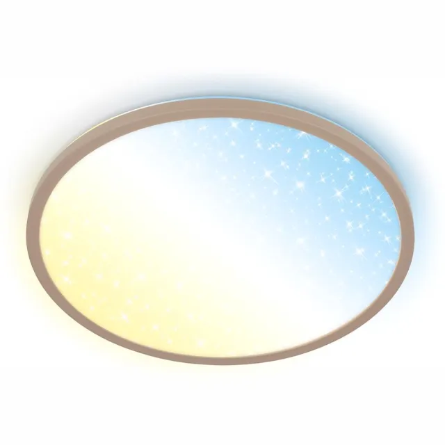 B.K.Licht BRILONER Slim – CCT LED Plafondlamp – dimbaar panel met sterrenhemel effect – verandering van kleurtemperatuur – 30W – 3.600lm – beige – Ø37.5 cm Beige (met CCT)