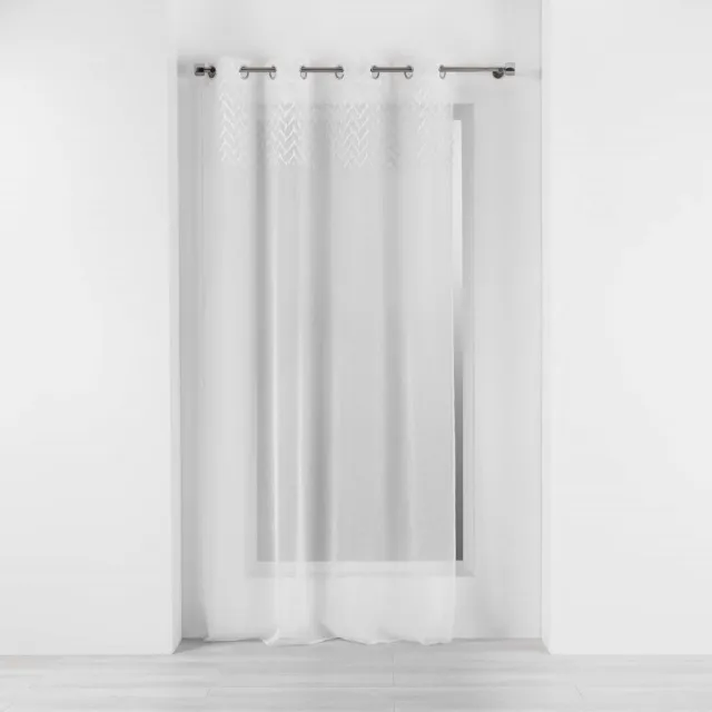 Douceur d intérieur Douceur d'intérieur - Vitrage voor de woonkamer met ringen IZAORA, 140 x 240 cm Wit