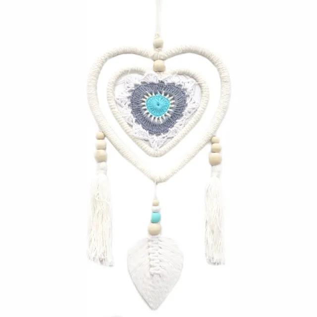 Ancient Wisdom Bali Natuurlijke Dromenvanger - Handgemaakt - Blauw - 35x19x1cm