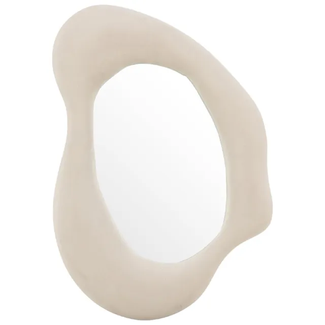 Nest of Nora Organische wandspiegel met fluwelen frame 49x70 cm - Beige