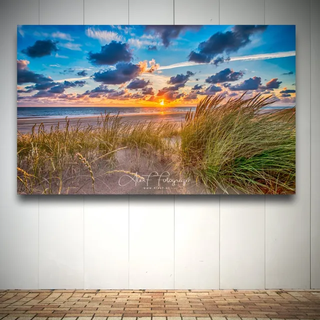 Alex F Fotografie Foto op Canvas - Strand AlexF024 – Formaat 120 x 80cm - Wanddecoratie - Muurdecoratie woonkamer - Slaapkamer decoratie - Kamer accessoires - Schilderijen op canvas multi