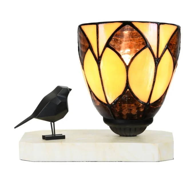 Coloured by Art Tiffany tafellamp / sculptuur Ballade van een Vogel Parabola Small - Art Deco Trade Bruin