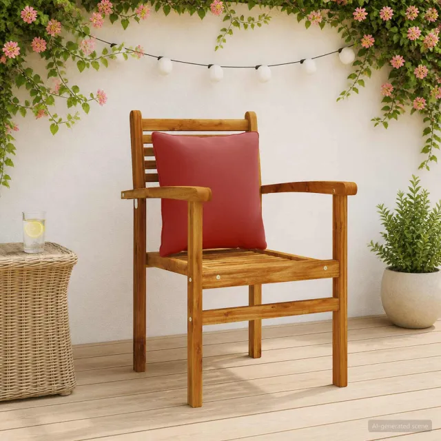 vidaXL Rugkussen PUTTEN 4 st 100% Polyester Rood 40 x 40 x 15 cm