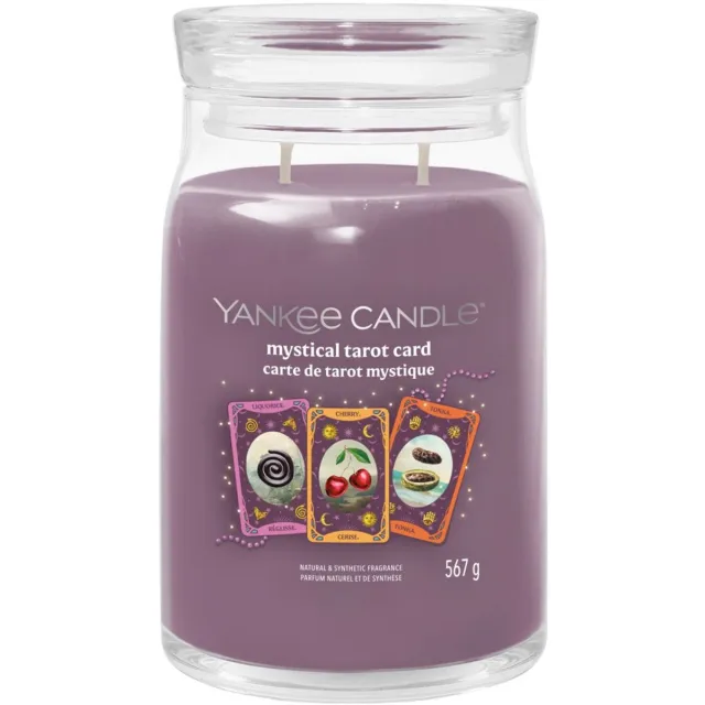 Yankee Candle Mystical Tarot Card - Large Jar Geurkaars - 90 branduren - twee lonten - Halloween Special Paars